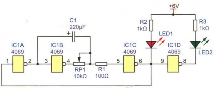 可調(diào)自激多諧振蕩器電路