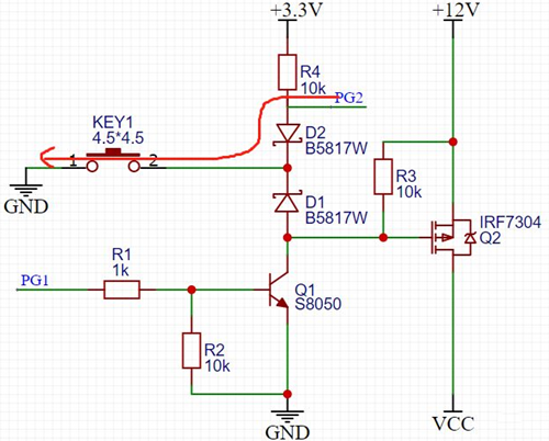 PMOS 一鍵開關(guān)機(jī) 電路