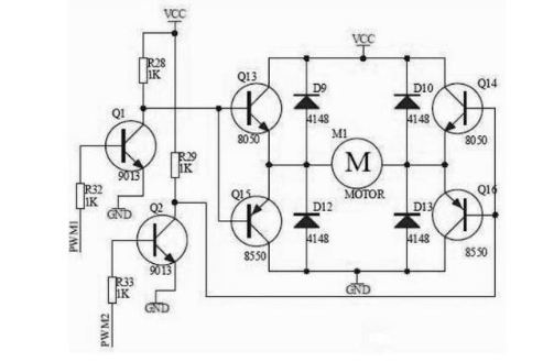 MOS管h橋電機(jī)驅(qū)動(dòng)電路