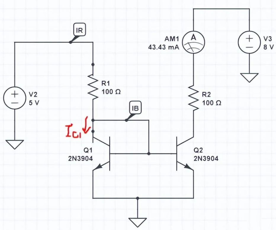 三極管應(yīng)用電流鏡像電路