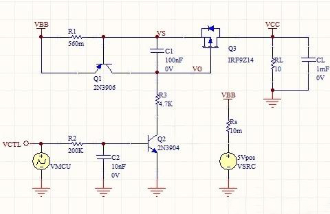 PMOS電源開關(guān)電源 電壓瞬間拉低