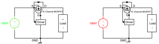 肖特二極管 MOSFET 反向極性保護(hù)