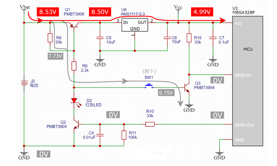 一鍵開機 關(guān)機電路