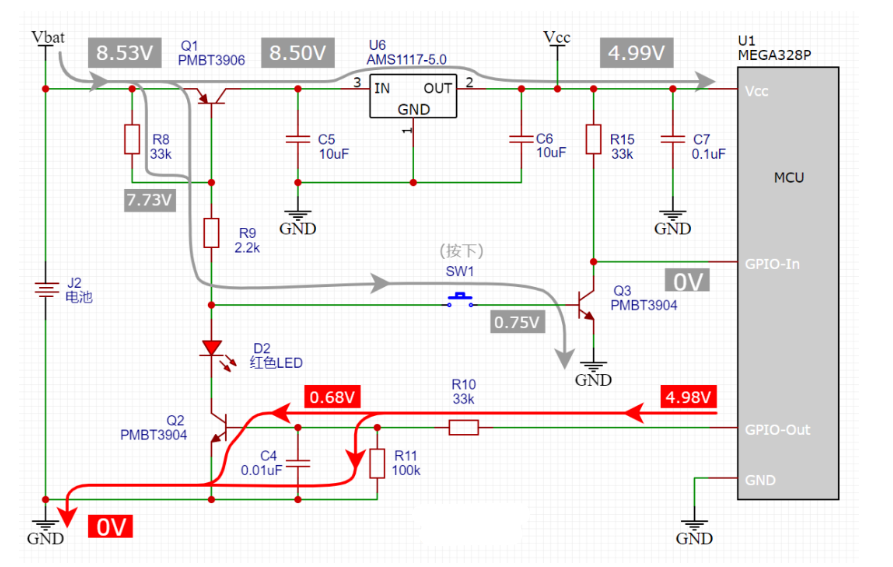 一鍵開機 關(guān)機電路