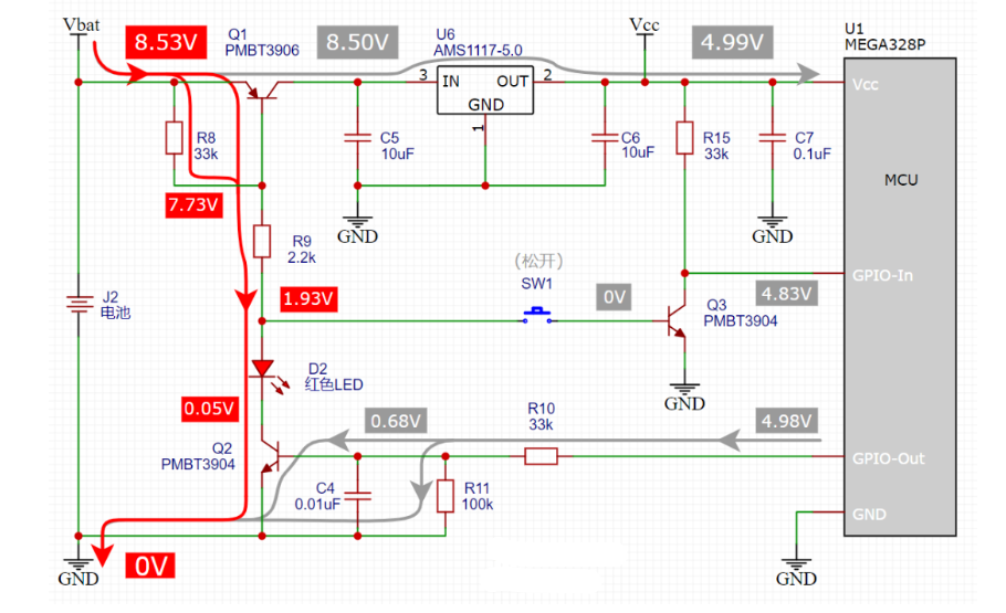 一鍵開機 關(guān)機電路