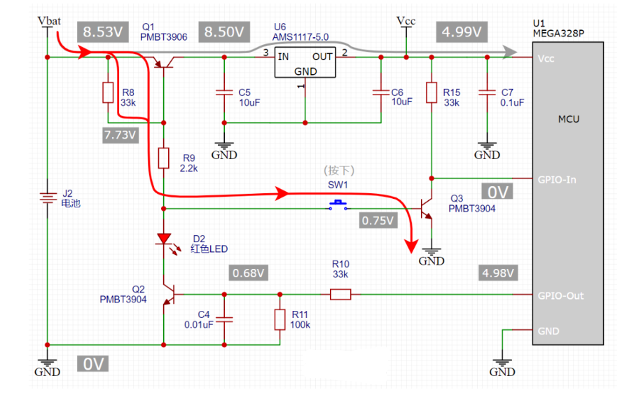 一鍵開機 關(guān)機電路