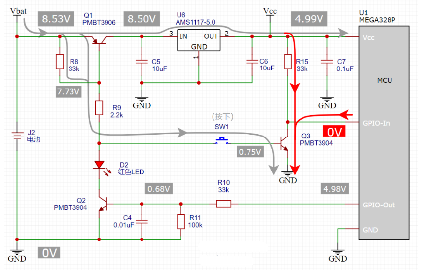 一鍵開機 關(guān)機電路